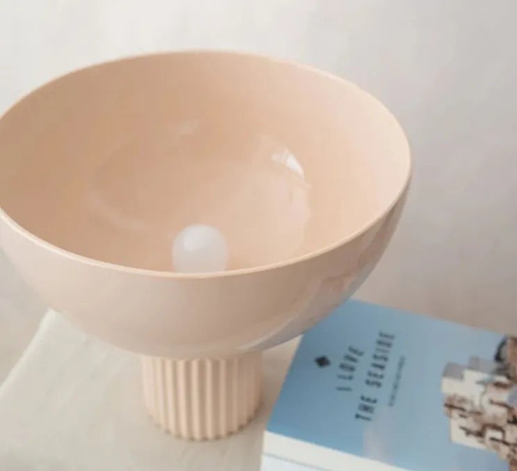 Lampe à poser, Coupo, Poudrée brillant, Ø29cm, H25cm - Oustao