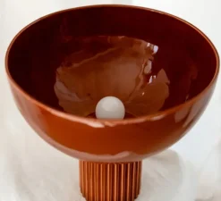 Lampe à poser, Coupo, Terracotta brillant, Ø29cm, H25cm - Oustao