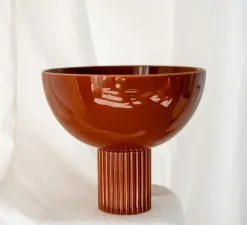 Lampe à poser, Coupo, Terracotta brillant, Ø29cm, H25cm - Oustao