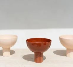 Lampe à poser, Coupo, Terracotta brillant, Ø29cm, H25cm - Oustao