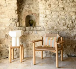 Lampe*Margaux Keller Collections Lampe à poser, Couqueto, , Ø45cm, H44,5cm - blanc moucheté