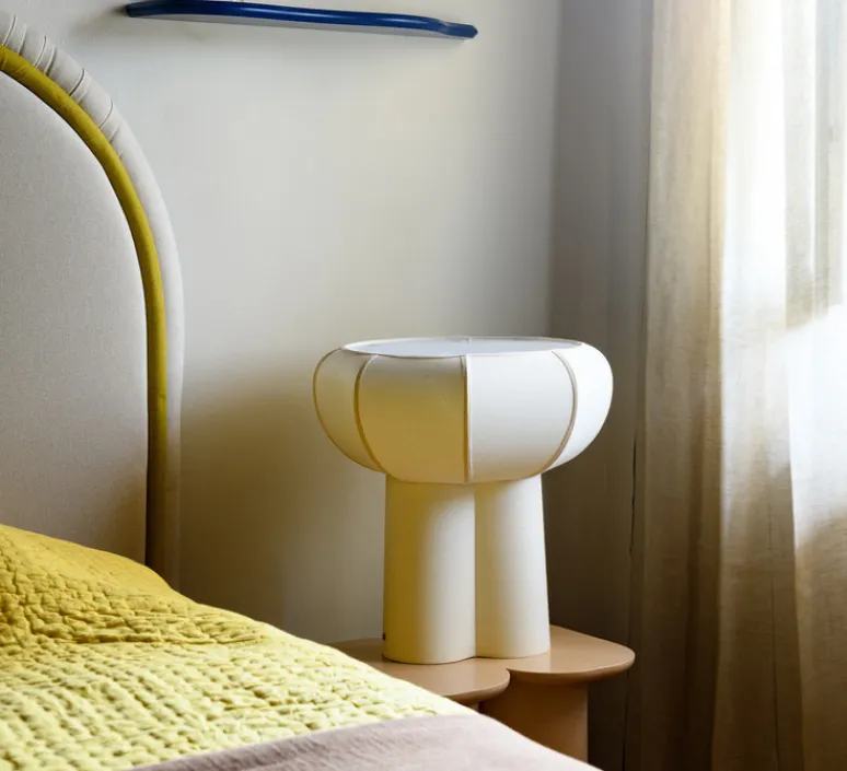 Lampe*Margaux Keller Collections Lampe à poser, Couqueto, , Ø45cm, H44,5cm - blanc moucheté