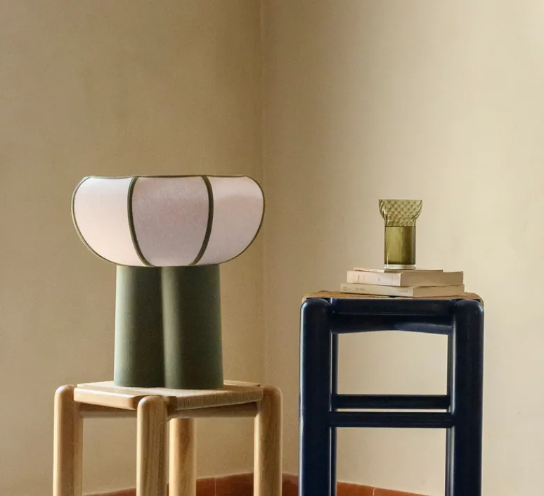 Lampe*Margaux Keller Collections Lampe à poser, Couqueto, , Ø45cm, H44,5cm - vert romarin
