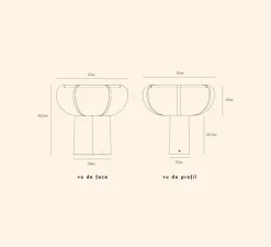 Lampe*Margaux Keller Collections Lampe à poser, Couqueto, , Ø45cm, H44,5cm - vert romarin