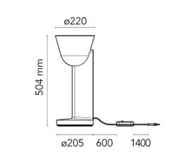 Lampe à poser, Céramique Up, bleu, Ø22cm, H50,4cm - Flos