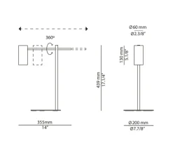 Lampe*Estiluz Lampe à poser, Cyls, M-3907, , L35,5cm, H43,9cm - beige