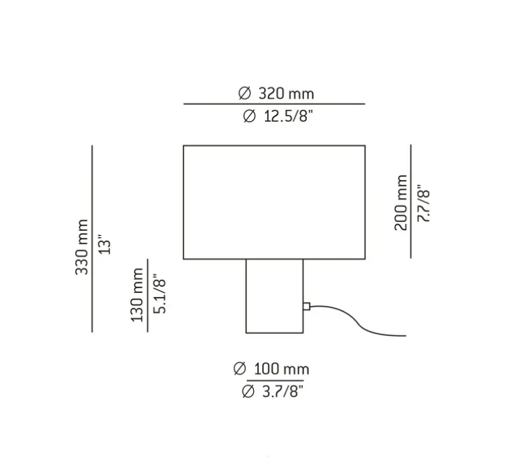 Lampe à poser, Cyls, M-3906P, beige, Ø32cm, H33cm - Estiluz