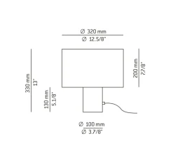 Lampe*Estiluz Lampe à poser, Cyls, M-3906P, , Ø32cm, H33cm - noir