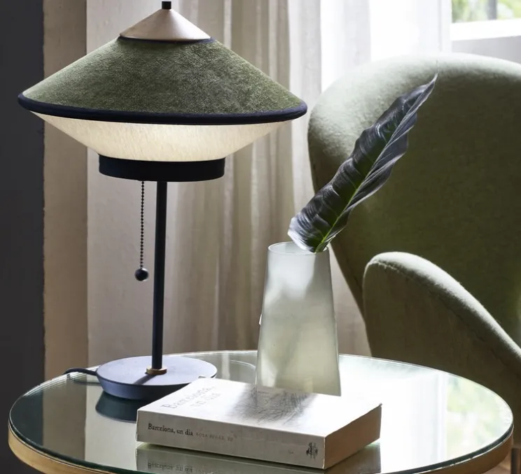 Lampe à poser, Cymbal, evergreen, Ø35cm, H48cm - Forestier