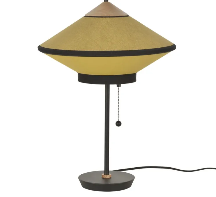 Lampe à poser, Cymbal, jaune or, Ø35cm, H48cm - Forestier