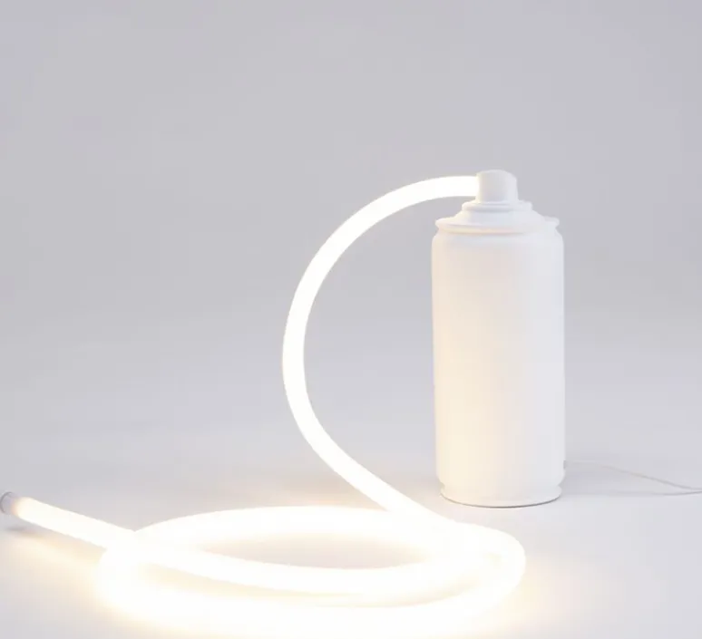 Lampe*Seletti Lampe à poser, Daily Glow Spray, , LED, 3000K, 1350lm, Ø9cm, H21cm - bombe de peinture, blanc