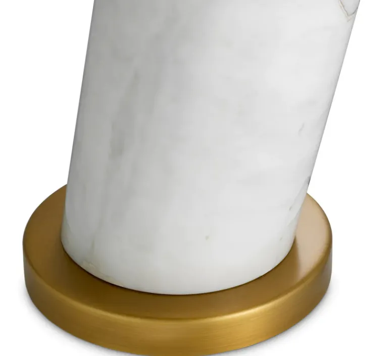 Lampe*Eichholtz Lampe à poser, Daniel, , L50cm, H74cm - marbre blanc, laiton antique