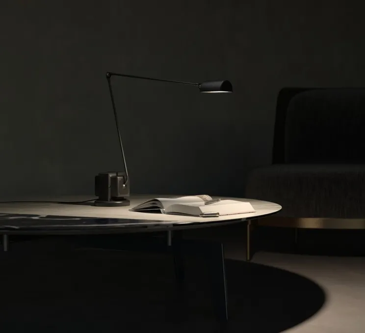 Lampe à poser, Daphine Led, Noir soft touch, LED, 2700K, 622 lm, L11cm, H75cm - Lumina