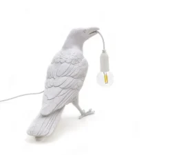 Enfants|Lampe*Seletti Lampe à poser d'extérieur, Corbeau, Bird Lamp Waiting Outdoor, , L29,5cm, H12cm - blanc