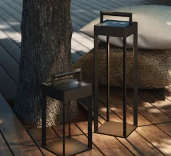 Lampe*Astro Lampe à poser, d'extérieur, Kuro 250, , IP44, LED, dim, 2700K, 145 lm, L14,5cm, H55cm - noir texturé