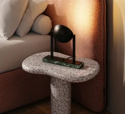 Lampe à poser, Diane - Jacques Adnet, noir mate, vert alpin, L32cm, H29cm - Lumen Center Italia