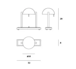 Lampe à poser, Diane - Jacques Adnet, noir mate, vert alpin, L32cm, H29cm - Lumen Center Italia