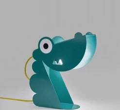 Lampe à poser, Dinosaure, turquoise, L24cm, H22cm - Bleu Carmin Design