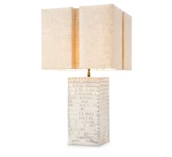 Lampe*Eichholtz Lampe à poser, Division, , L45cm, H35cm - céramique raku, blanc craquelé