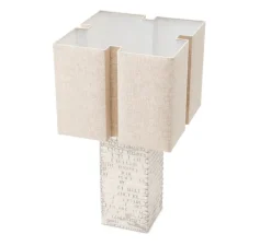 Lampe*Eichholtz Lampe à poser, Division, , L45cm, H35cm - céramique raku, blanc craquelé