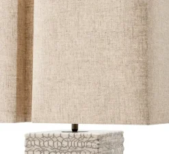 Lampe*Eichholtz Lampe à poser, Division, , L45cm, H35cm - céramique raku, blanc craquelé