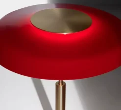 Lampe à poser, Dora 271, Or satiné, rouge sablé, LED, 2700K, 1700 lm, Ø40cm, H40cm - Oluce