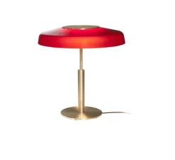 Lampe à poser, Dora 271, Or satiné, rouge sablé, LED, 2700K, 1700 lm, Ø40cm, H40cm - Oluce