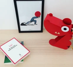 Lampe|Enfants*Bleu Carmin Design Lampe à poser, Dragon, , L24cm, H22cm - rouge