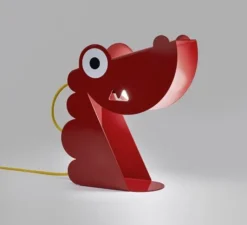 Lampe|Enfants*Bleu Carmin Design Lampe à poser, Dragon, , L24cm, H22cm - rouge