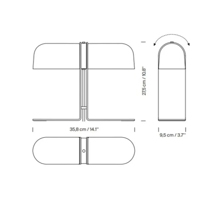 Lampe*Santa & Cole Lampe à poser, Duo, , L35,8cm, H27,5cm - noir