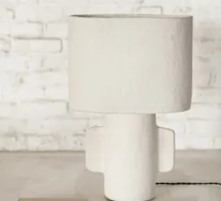 Lampe*Serax Lampe à poser, Earth, abat-jour rond, , Ø35cm, H46cm - blanc