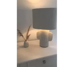 Lampe*Serax Lampe à poser, Earth, abat-jour rond, , Ø35cm, H46cm - blanc