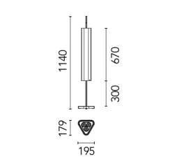 Lampe*Flos Lampe à poser, Emi, , LED, dim, 3000K, 2886 lm, L19,5cm, H114cm - vert