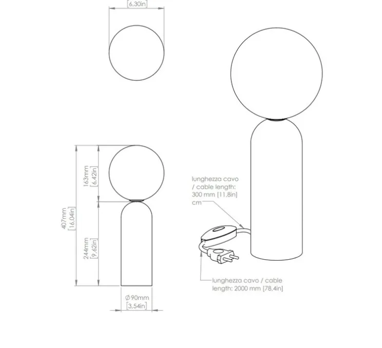 Lampe à poser, Emma Ta, Marbre vert Guatemala, Ø9cm, H40,7cm - Contardi