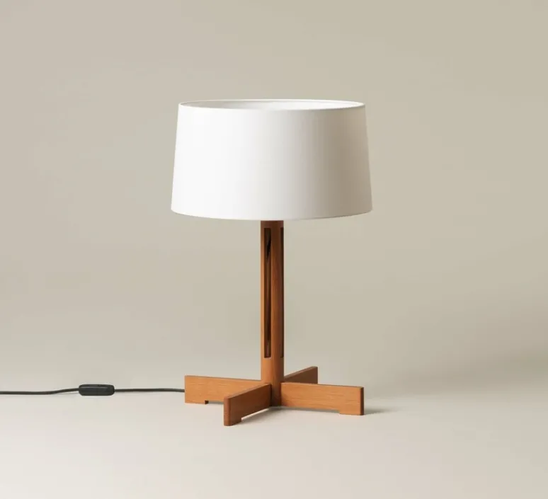 Lampe*Santa & Cole Lampe à poser, FAD, , Ø40cm, H61cm - bois, blanc