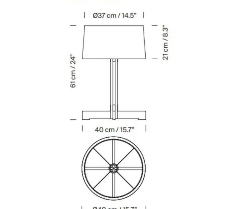 Lampe*Santa & Cole Lampe à poser, FAD, , Ø40cm, H61cm - bois, blanc