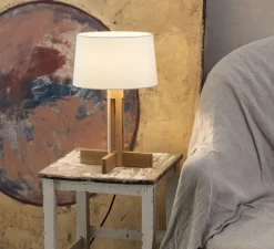 Lampe à poser, FAD Menor, bois, blanc, Ø26cm, H42cm - Santa & Cole