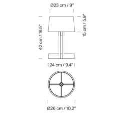 Lampe à poser, FAD Menor, bois, blanc, Ø26cm, H42cm - Santa & Cole