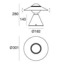 Enfants|Lampe*Stilnovo Lampe à poser, Fante, , Ø30,1cm, H28cm - rouge