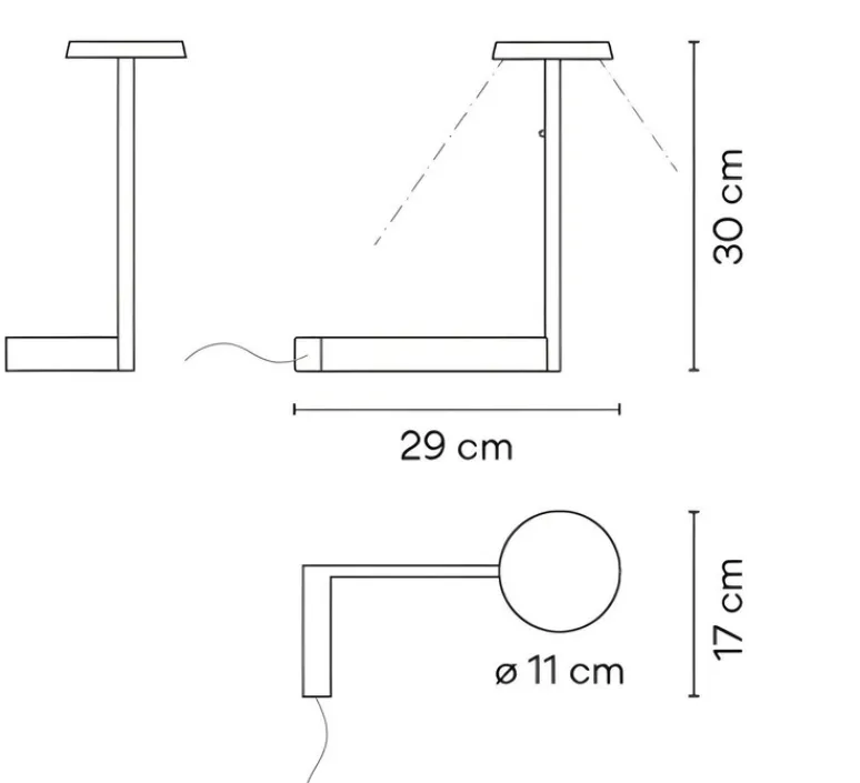 Lampe*Vibia Lampe à poser, Flat 5970, , LED, dim, 2700K, 1200 lm, L29cm, H30cm - noir