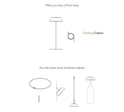 Lampe à poser, Float, vert béton, gris béton, IP55, LED, dim, 2700K, 200 lm, Ø13,5cm, H34,7cm - Axolight