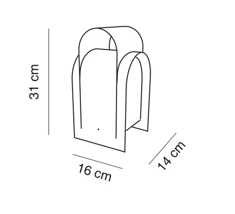 Lampe*Alma light Lampe à poser, Fold In, , L16cm, H31cm - blanc