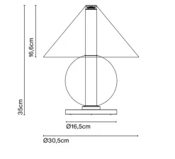 Lampe*Marset Lampe à poser, Fragile, , LED, dim, 2200K, 226 lm, Ø30,5cm, H35cm - transparent