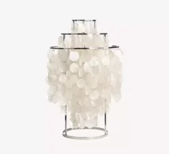 Lampe*Verpan Lampe à poser, Fun 1TM, , Ø40cm, H65cm - nacre, blanc