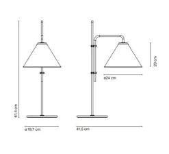 Lampe*Marset Lampe à poser, Funiculi Fabric, , LED, H61,4cm - noir, sable