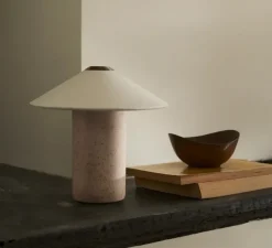 Lampe à poser, Futé 180, céramique naturelle, LED, dim, 2700K, Ø18cm, H17,2cm - Lyfa