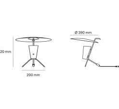 Lampe à poser, G24 Guariche, rouge, Ø39cm, H42cm - Sammode
