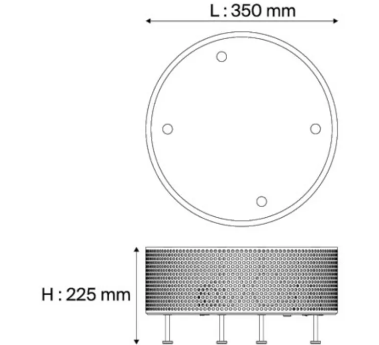 Lampe*Sammode Lampe à poser, G50 L, , Ø35cm, H22,5cm - blanc