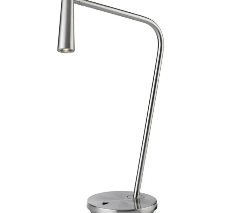 Lampe*LEDS C4 Lampe à poser, Gamma, , LED, 2700k, 293 lm, L32,6cm, H46,5cm - nickel satiné