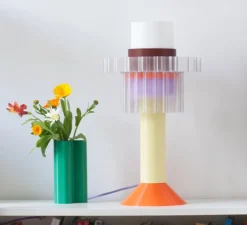 Lampe|Enfants*Warren & Laetitia Lampe à poser, Gigi XL à poser, , Ø28cm, H51cm - violet, jaune, marron, orange
